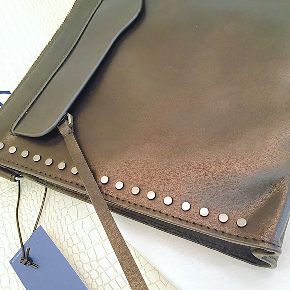 (Sold Out) Brand New Rebecca Minkoff Fine Leather Clutch Bag/ Studs and Zippers. - Picture 5 of 14